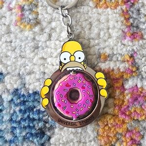 NWTUniversal Studios Exclusive The Simpsons Homer Eating Sprinkle Donut Keychain